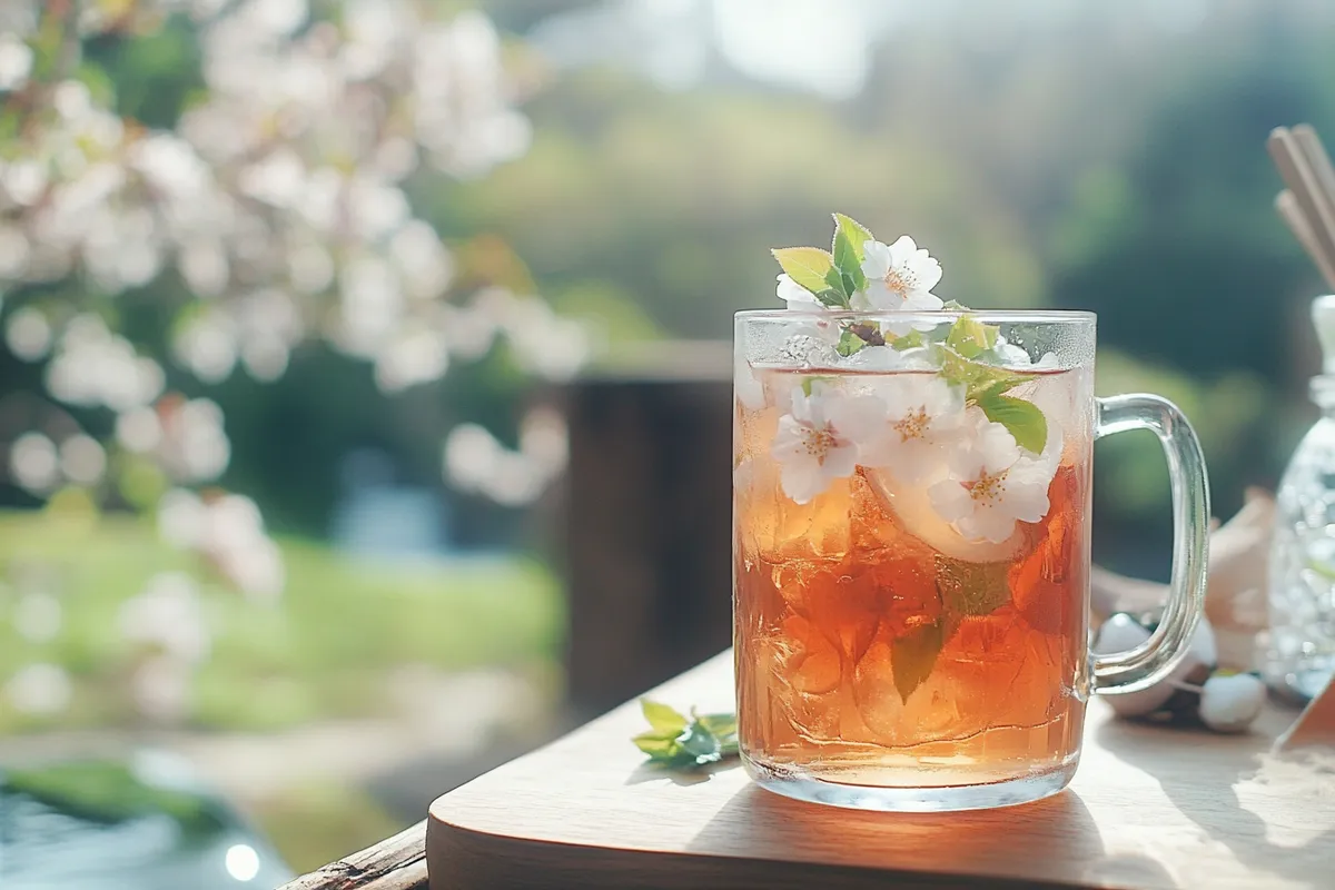 Concluding the beauty of cherry blossom iced tea