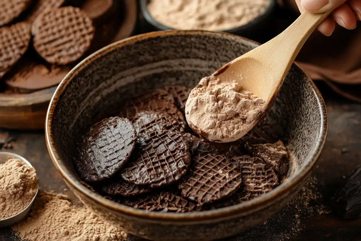 Chocolate wafer cookies preparation