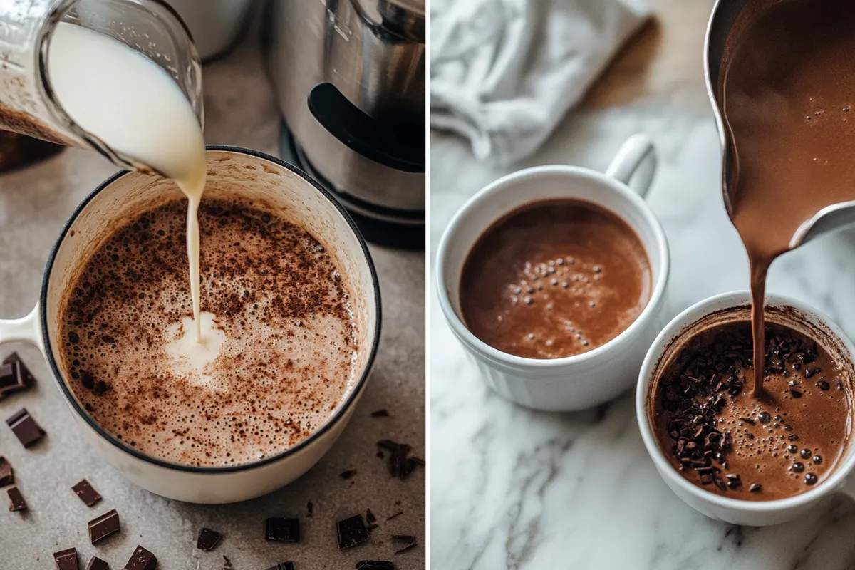 Step-by-step recipe for peppermint hot chocolate