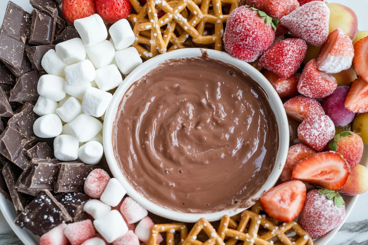 Hot chocolate dip with dippers