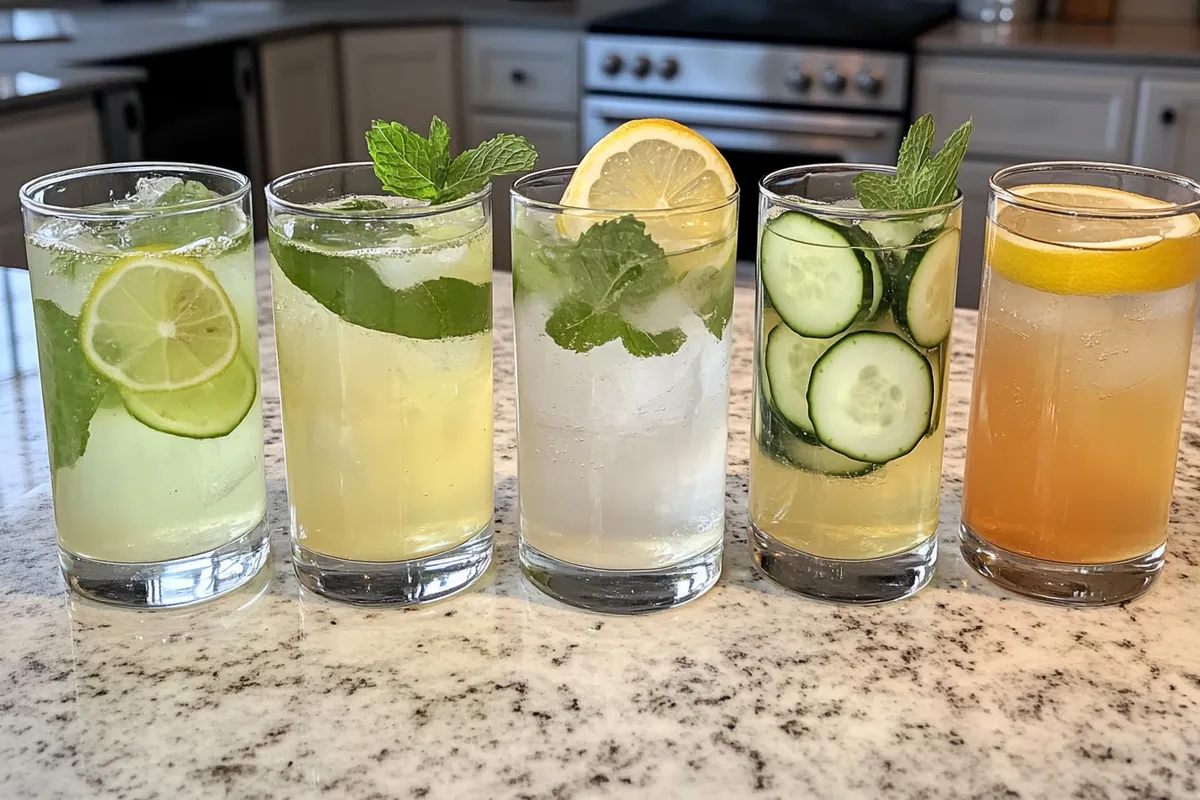 Cucumber lemon water variations