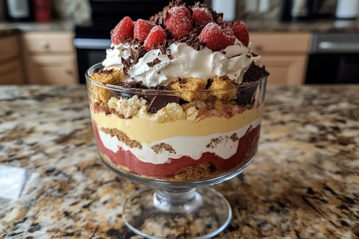 Layered dessert with cookie substitutes