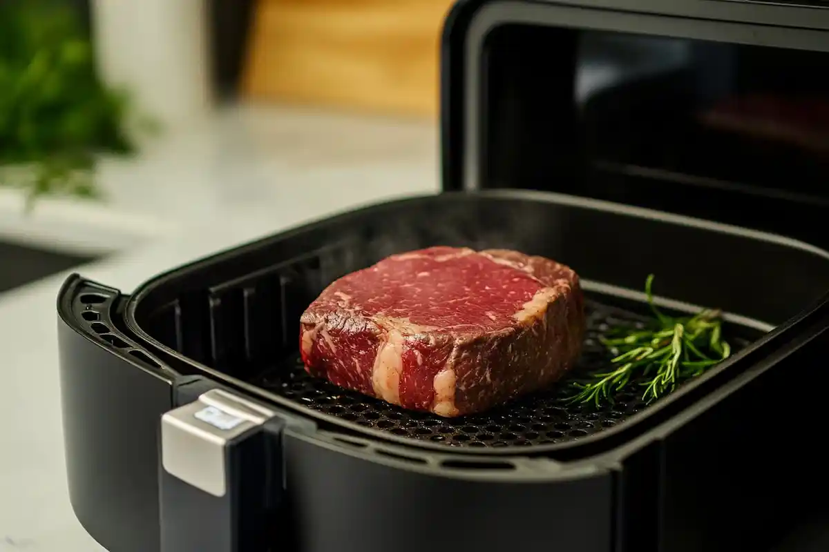 Filet mignon in air fryer preparation