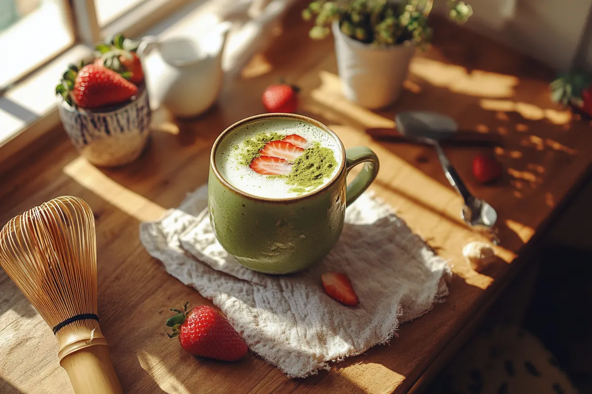 strawberry matcha latte