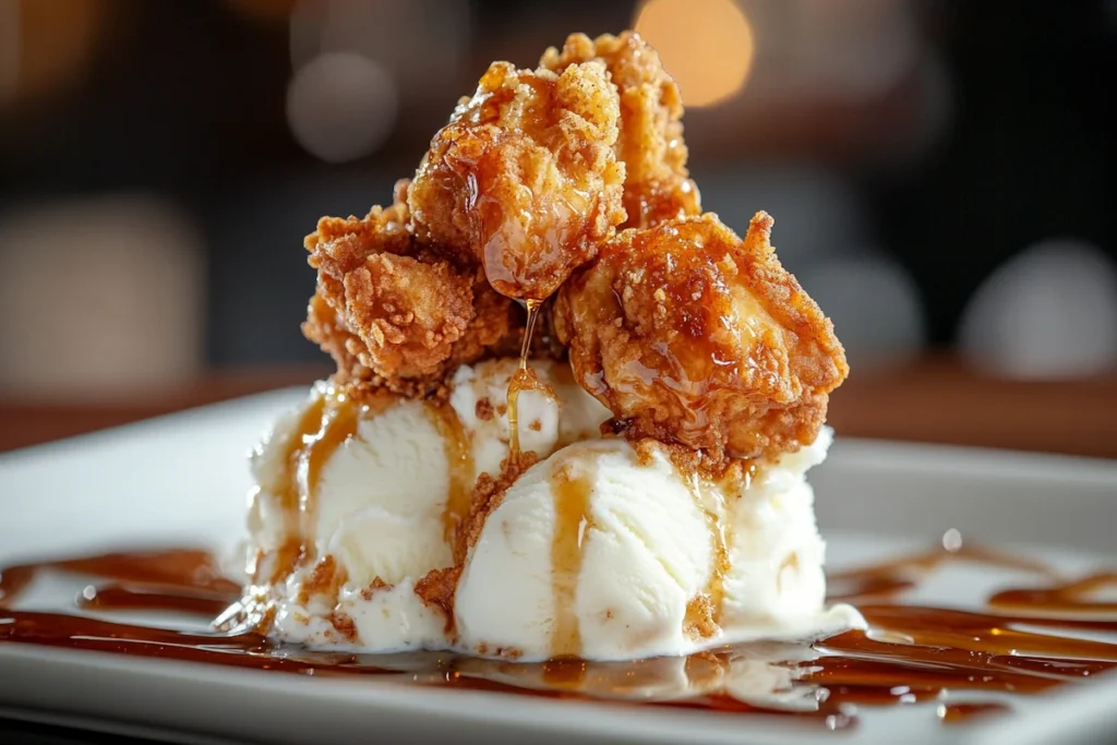 Fried chicken ice cream made of