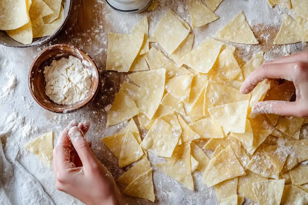 Low carb tortilla chips preparation