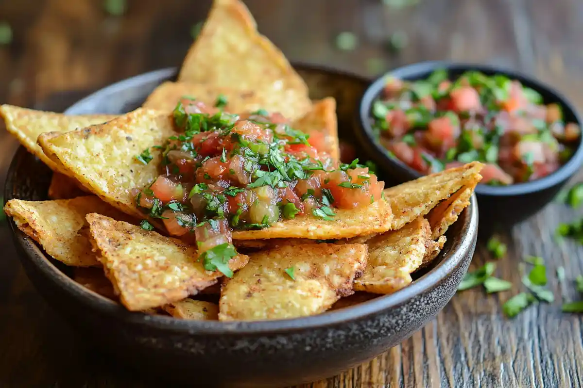 Low carb tortilla chips serving