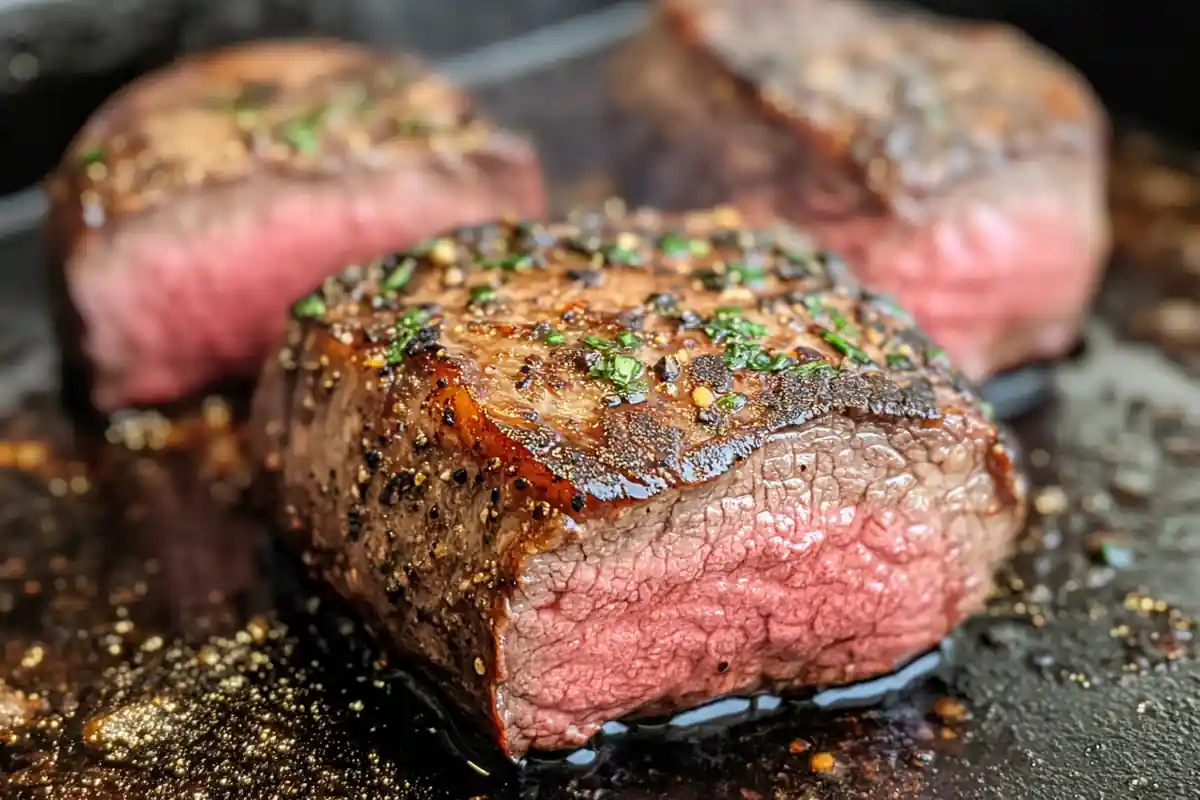 Searing a chuck eye steak for flavor