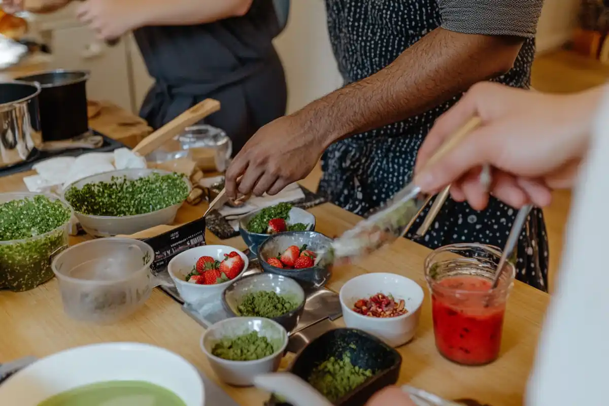 Matcha strawberry dessert