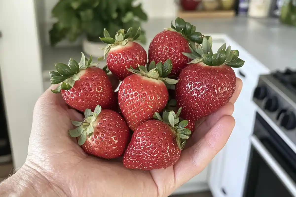 Close up of ripe strawberries