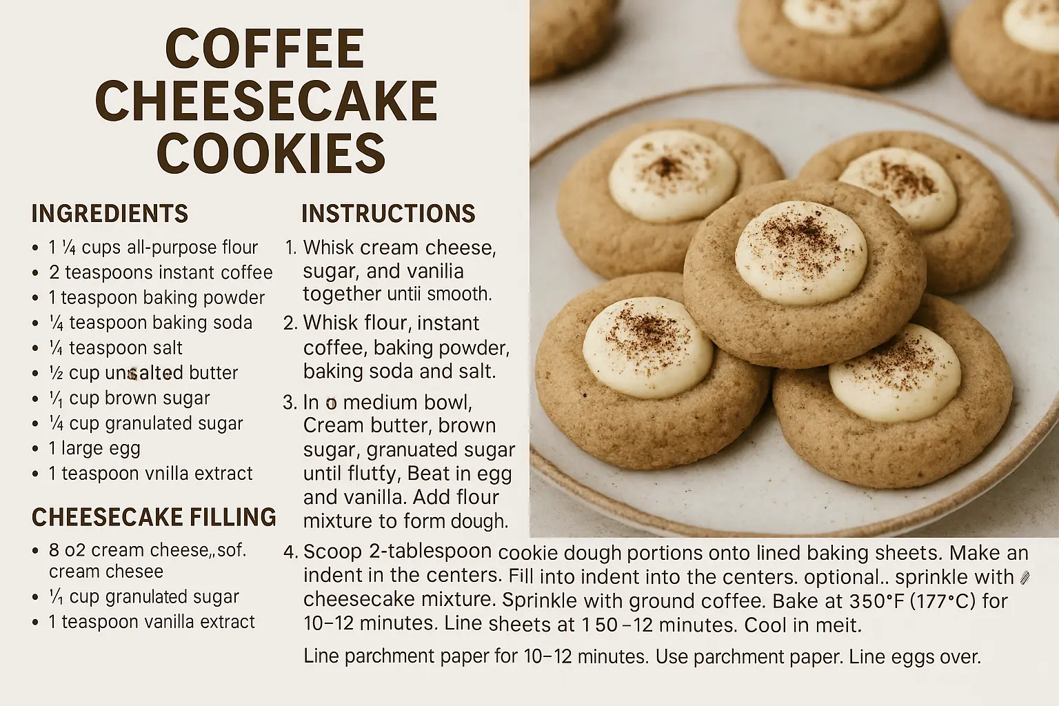 Coffee Cheesecake Cookies Recipe